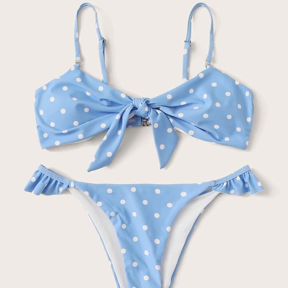 🏝 NWT Powder blue polka dot bikini - Picture 4 of 7